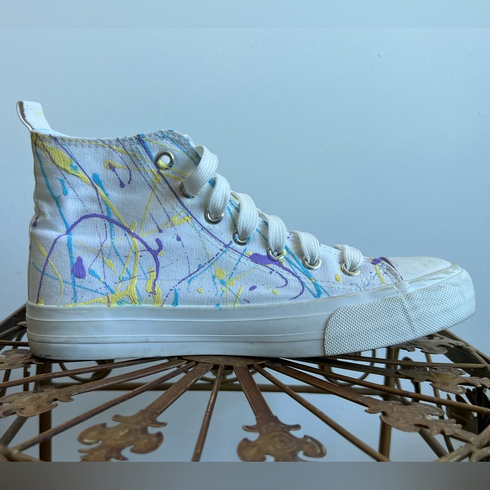 Buffalo Bills Handmade Spatter Paint Sneakers EUC - Picture 8 of 11